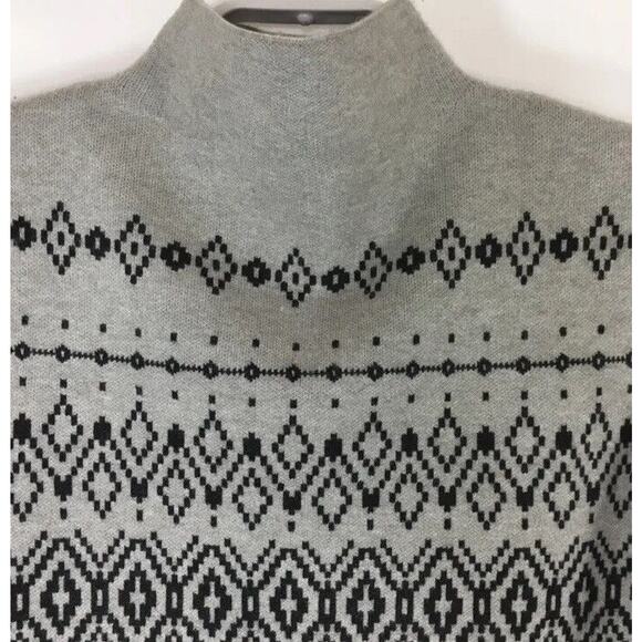 Joie X-Small Sweater Nordic Gray White Patterned Fair Isle M Pullover Soft XS - Picture 2 of 4